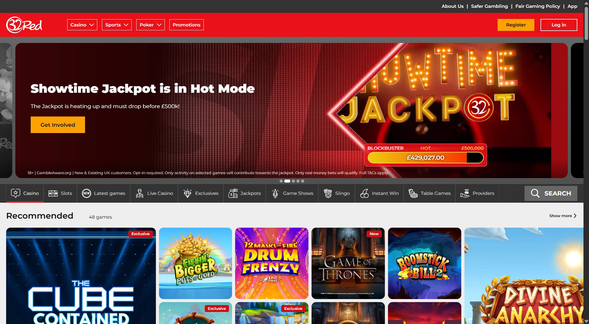 8. 32Red Casino - Popular Payforit Casino Bonus