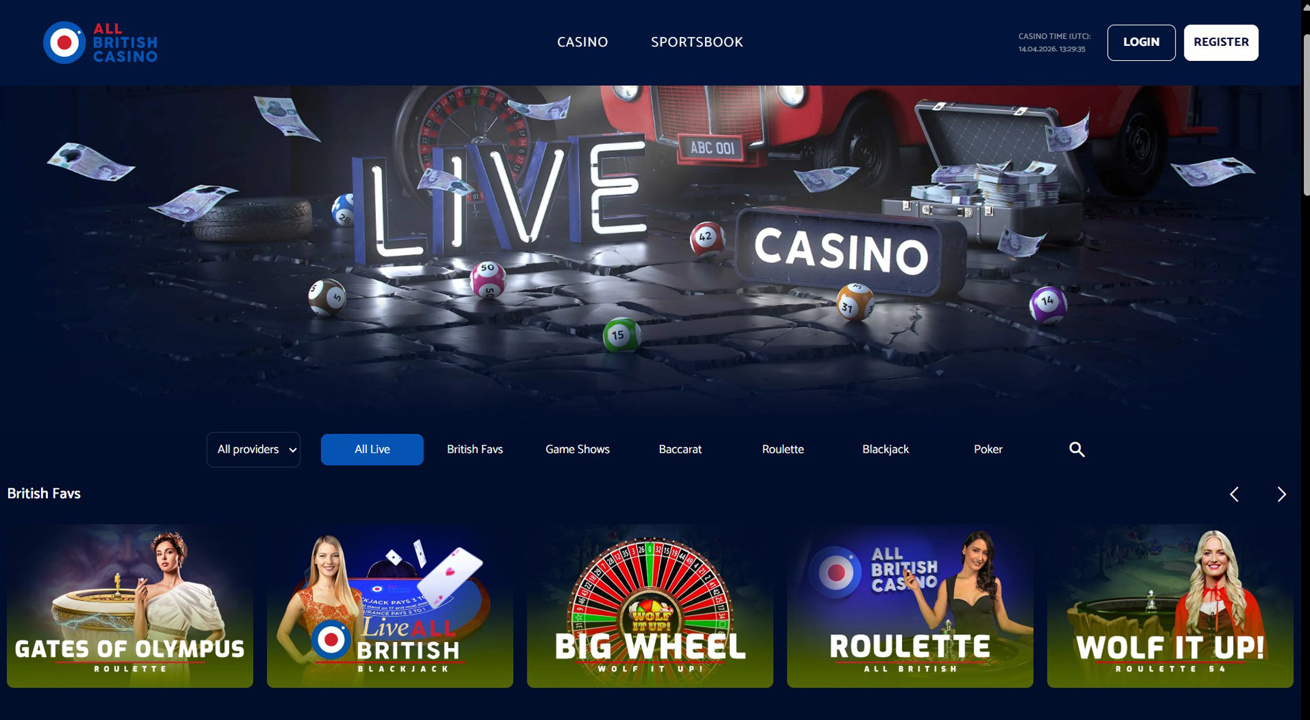 5. All British Casino - Mobile Payforit Casino Choice