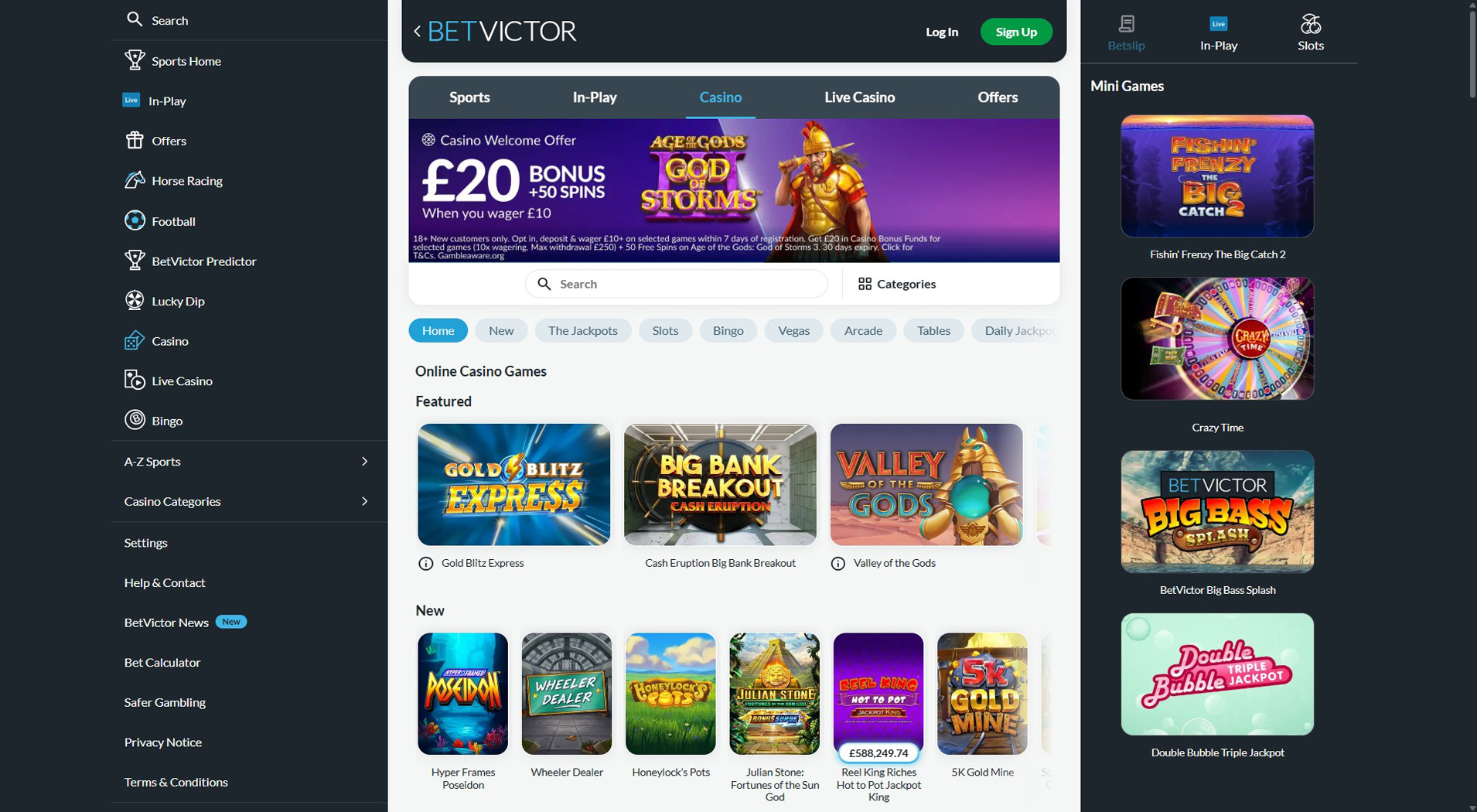 9. BetVictor Casino - Easy Payforit Casino Setup
