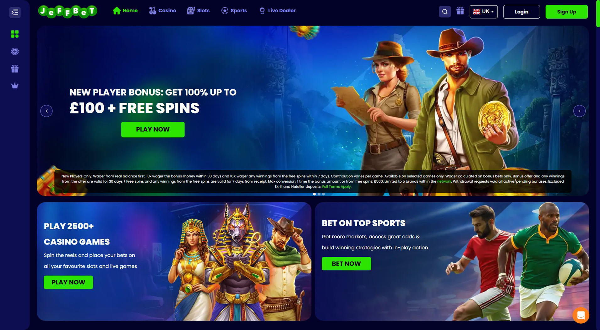 2. JeffBet Casino - Fast Payforit Casino Access