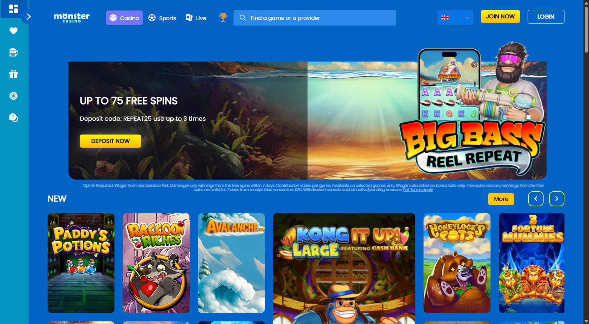 1. Monster Casino - Best Payforit Casino Pick